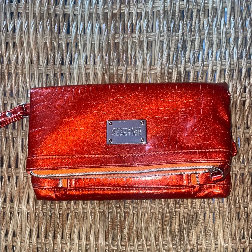 Kenneth Cole Reaction Red Clutch with Glossy Finish